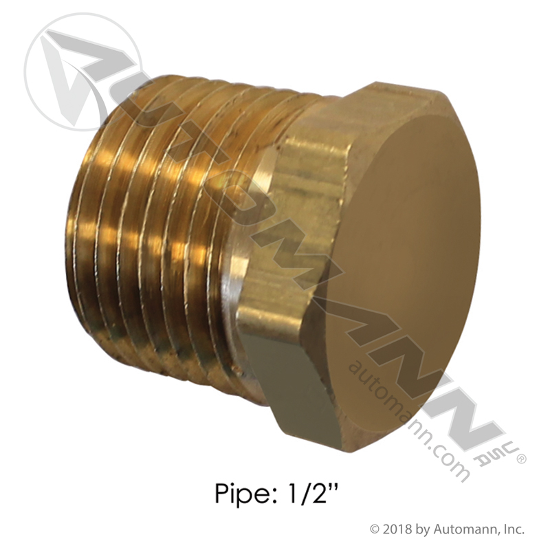 [177.9121D] Brass Hex Plug 1/2" NPT (3152X8)