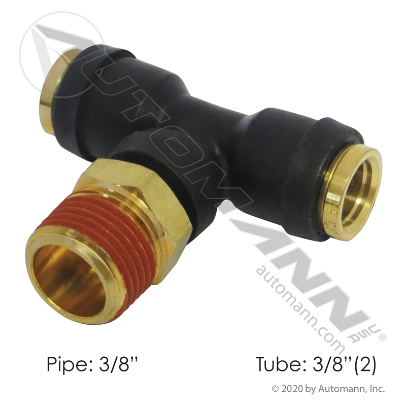 [177.12C726C] PLC Swivel Male Branch Tee, DOT 3/8" Tube x 3/8" NPT