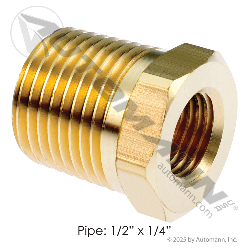 [177.9110DB] Brass Reducer Bushing 1/2" NPT Male x 1/4" NPT Female (3220X8X4)