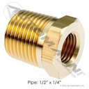 Brass Reducer Bushing 1/2" NPT Male x 1/4" NPT Female (3220X8X4)