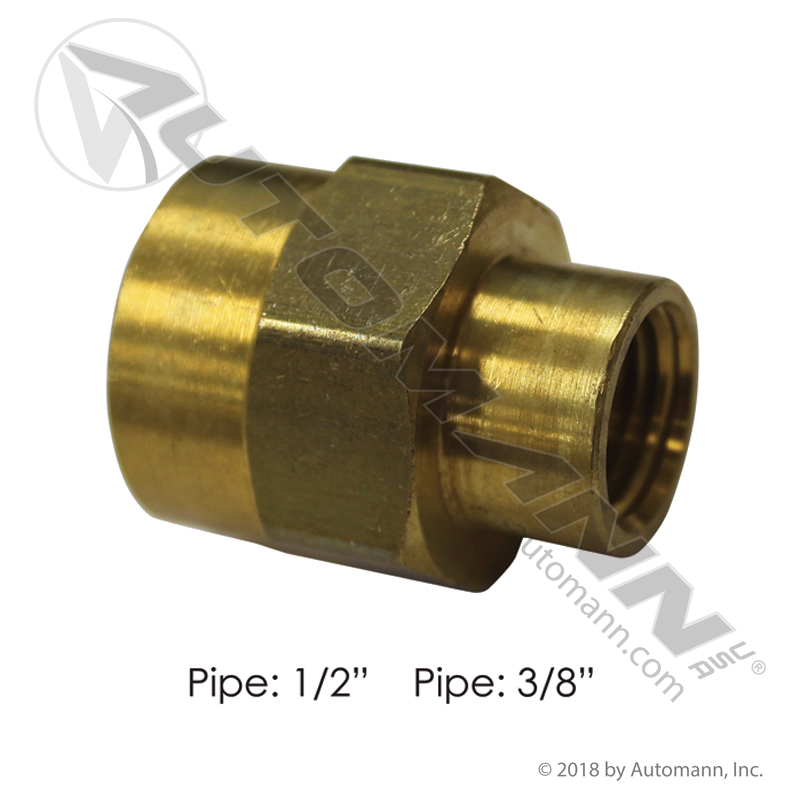 [177.9119DC] Brass Reducer Coupling 1/2" NPT x 3/8" NPT (3300X8X6)