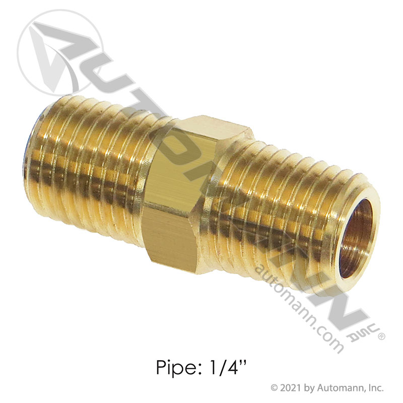 [177.9122B] Brass Hex Nipple 1/4" NPT (3325X4)