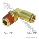 Brass PLC Swivel Male Elbow 1/4" Tube x 1/4" NPT (1869X4X4S)