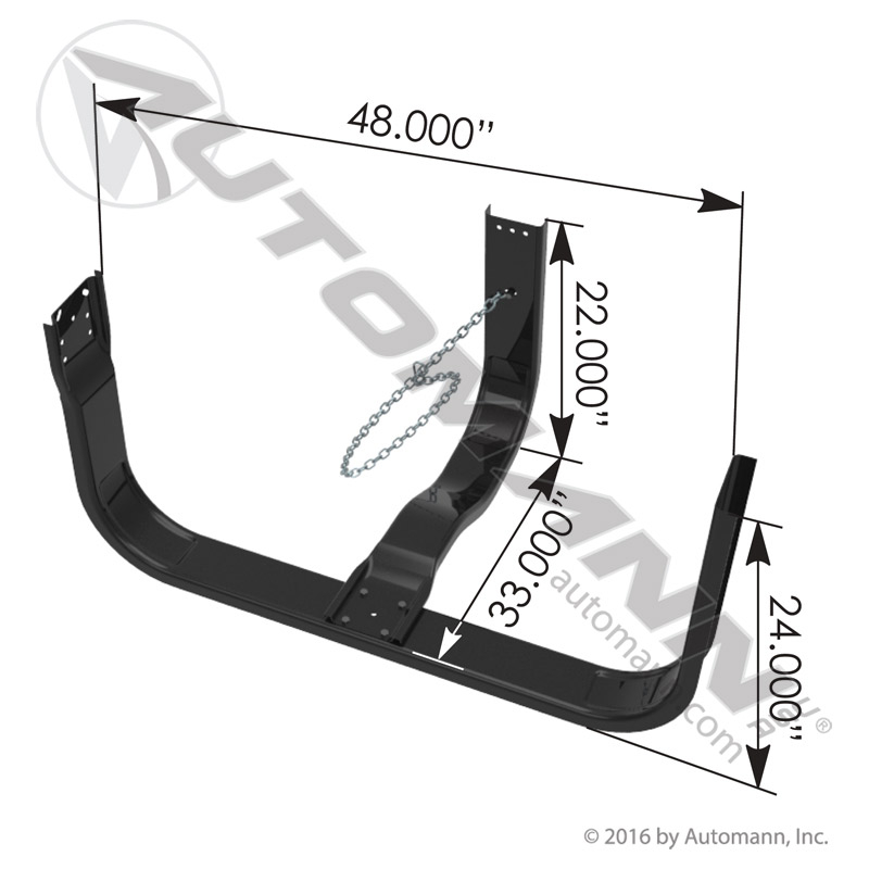 Spare Tire Carrier Rack, Single Tire to 12 x 24.5in