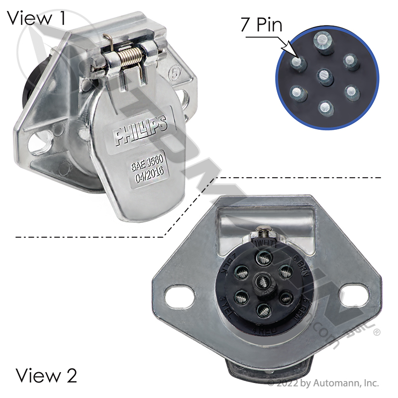 Socket 7 Pin Wire Insertion Solid Pins