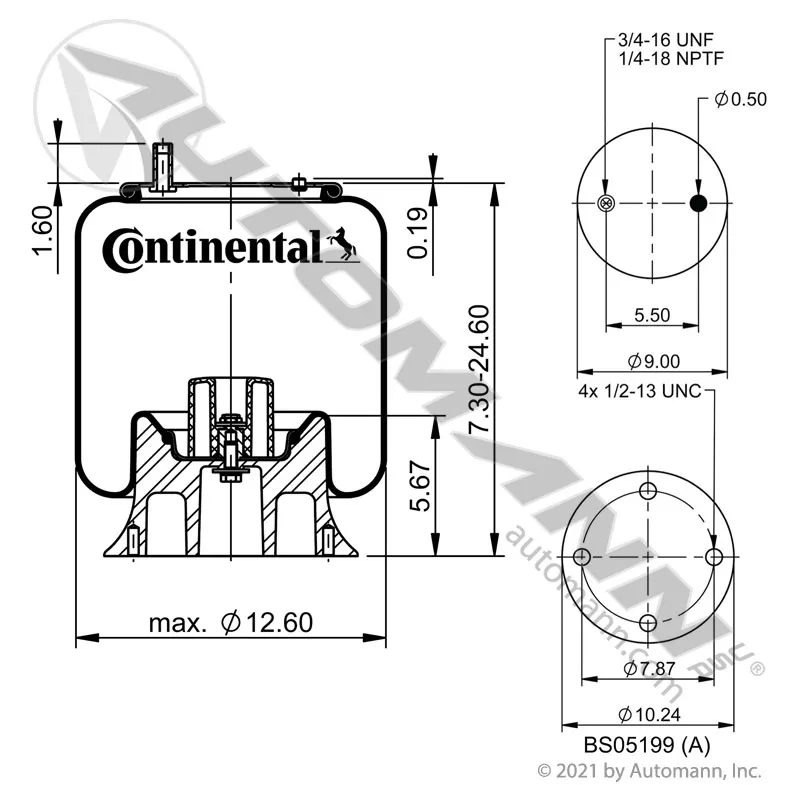 Continental Air Spring Rolling Lobe